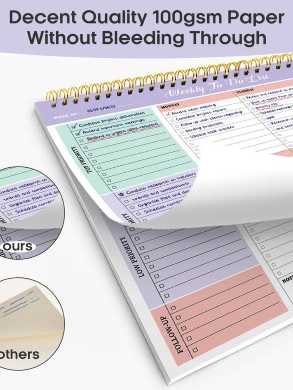 Weekly To Do List Notepad with 52 Undated Sheets(8.5"×11")- Weekly Desk Planner - Picture 4 of 7